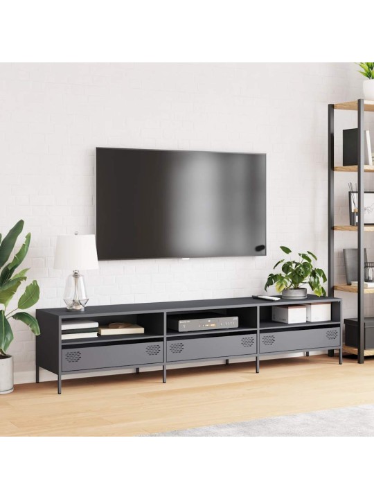 Tv kaappi antrasiitti 202x39x43,5 cm kylmävalssattu teräs
