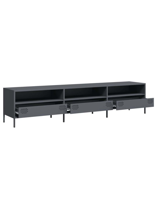 Tv kaappi antrasiitti 202x39x43,5 cm kylmävalssattu teräs