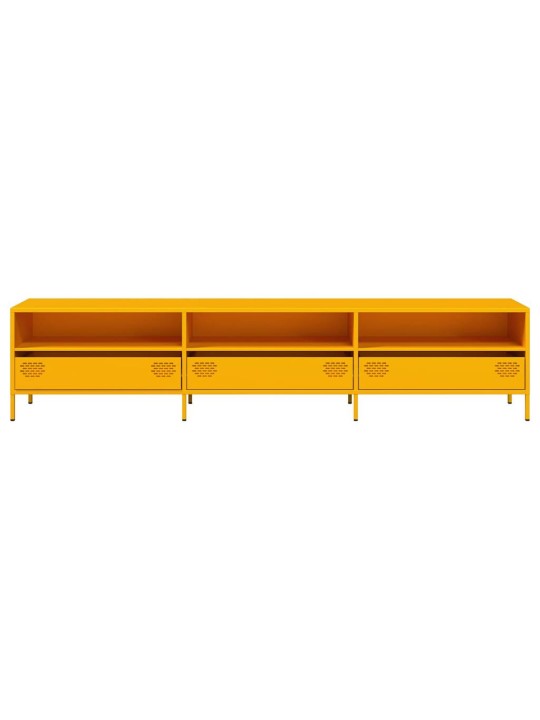 Tv kaappi sinapinkeltainen 202x39x43,5 cm kylmävalssattu teräs