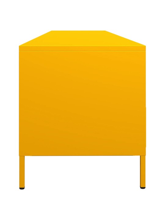 Tv kaappi sinapinkeltainen 202x39x43,5 cm kylmävalssattu teräs