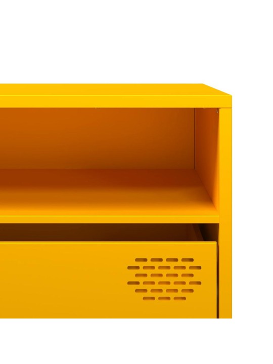 Tv kaappi sinapinkeltainen 202x39x43,5 cm kylmävalssattu teräs
