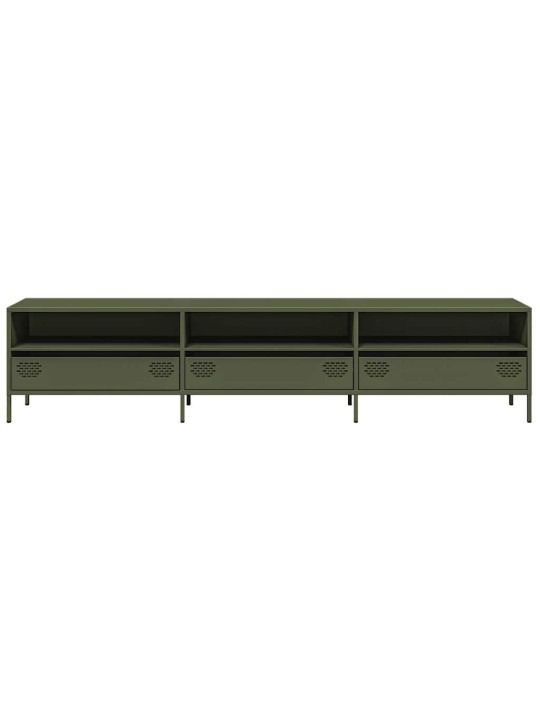 Tv kaappi oliivinvihreä 202x39x43,5 cm kylmävalssattu teräs