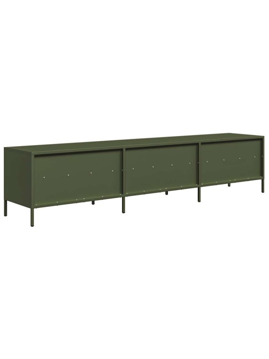 Tv kaappi oliivinvihreä 202x39x43,5 cm kylmävalssattu teräs
