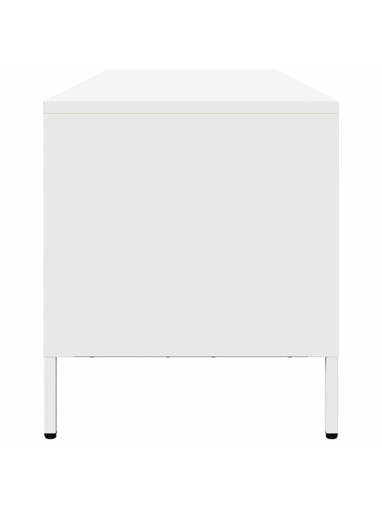 Tv kaappi valkoinen 202x39x43,5 cm kylmävalssattu teräs