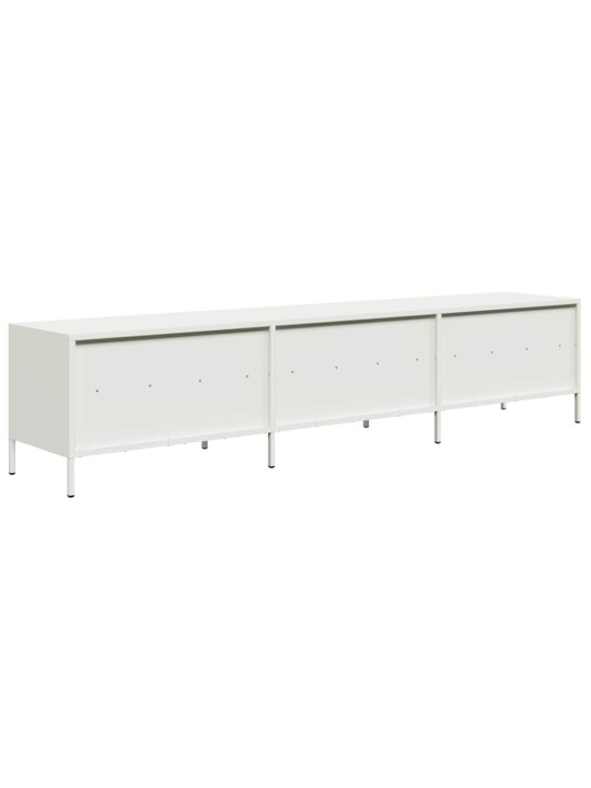 Tv kaappi valkoinen 202x39x43,5 cm kylmävalssattu teräs