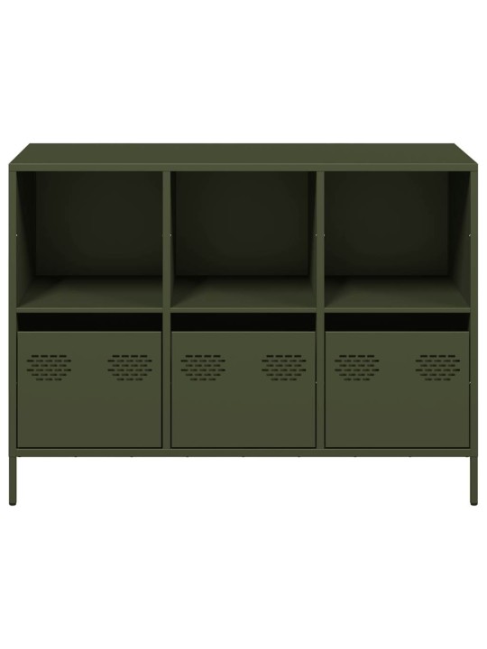 Senkki oliivinvihreä 101,5x39x73,5 cm kylmävalssattu teräs
