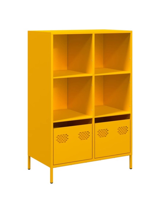 Highboard sinapinkeltainen 68x39x103,5 cm teräs