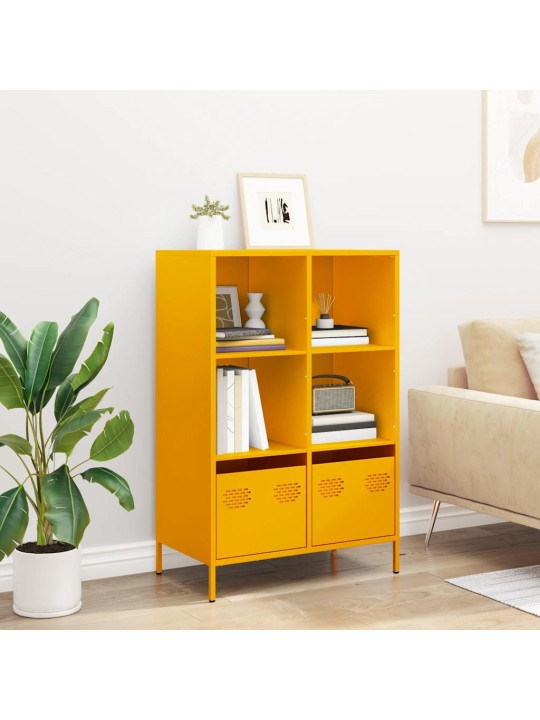 Highboard sinapinkeltainen 68x39x103,5 cm teräs