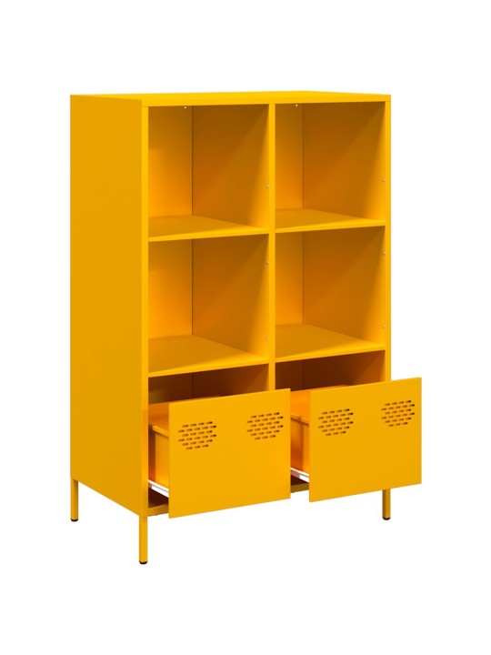 Highboard sinapinkeltainen 68x39x103,5 cm teräs