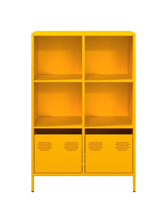 Highboard sinapinkeltainen 68x39x103,5 cm teräs