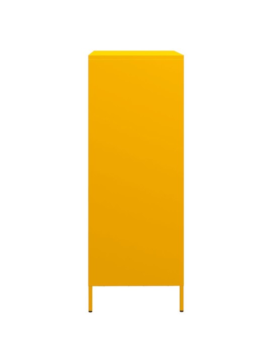 Highboard sinapinkeltainen 68x39x103,5 cm teräs
