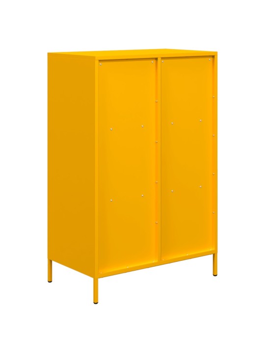 Highboard sinapinkeltainen 68x39x103,5 cm teräs