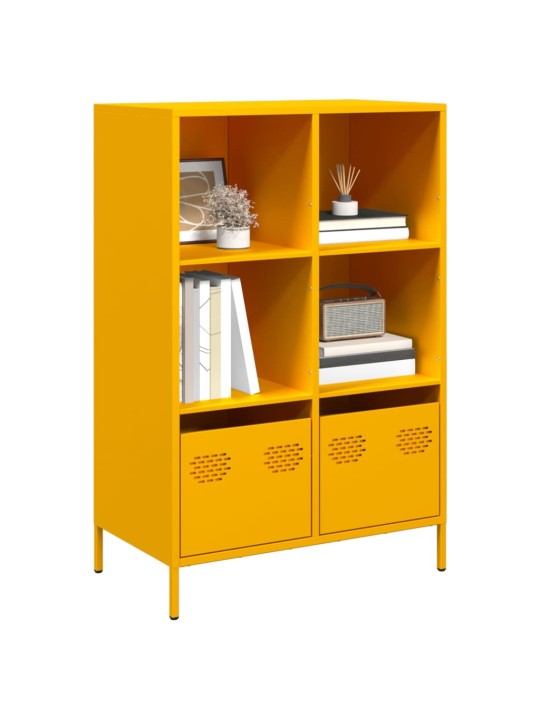 Highboard sinapinkeltainen 68x39x103,5 cm teräs