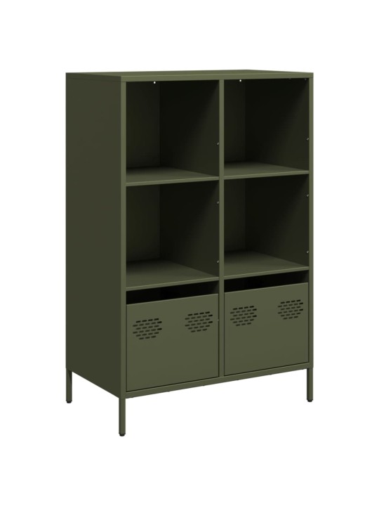 Highboard oliivinvihreä 68x39x103,5 cm teräs