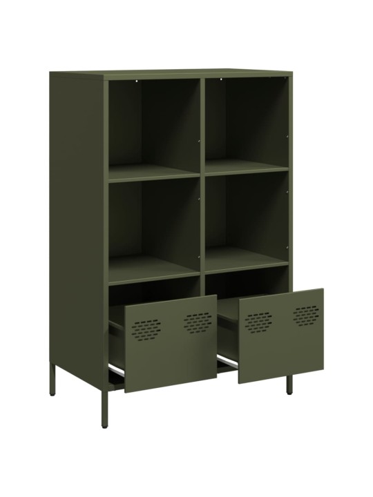 Highboard oliivinvihreä 68x39x103,5 cm teräs
