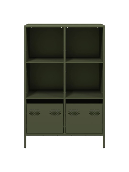 Highboard oliivinvihreä 68x39x103,5 cm teräs