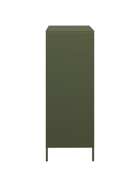 Highboard oliivinvihreä 68x39x103,5 cm teräs