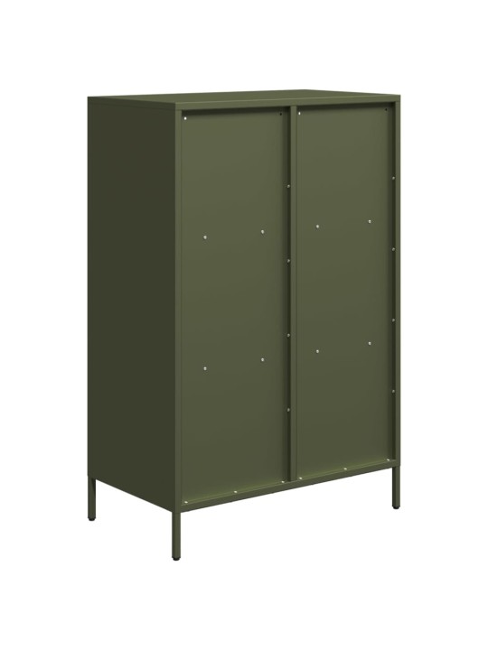Highboard oliivinvihreä 68x39x103,5 cm teräs