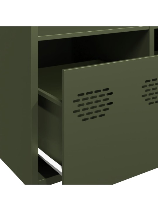 Highboard oliivinvihreä 68x39x103,5 cm teräs