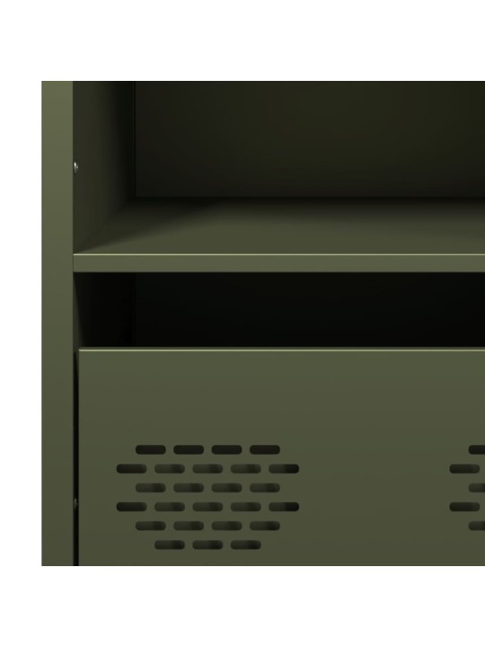 Highboard oliivinvihreä 68x39x103,5 cm teräs