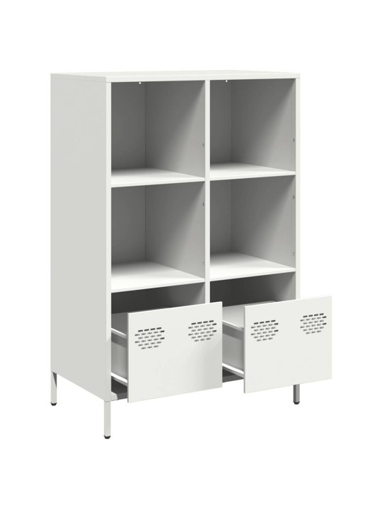 Highboard valkoinen 68x39x103,5 cm teräs