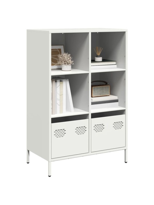 Highboard valkoinen 68x39x103,5 cm teräs