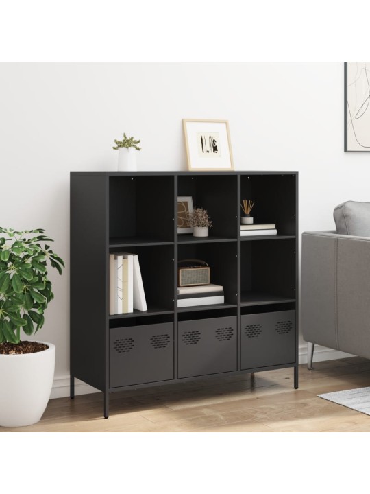 Highboard musta 101,5x39x103,5 cm teräs