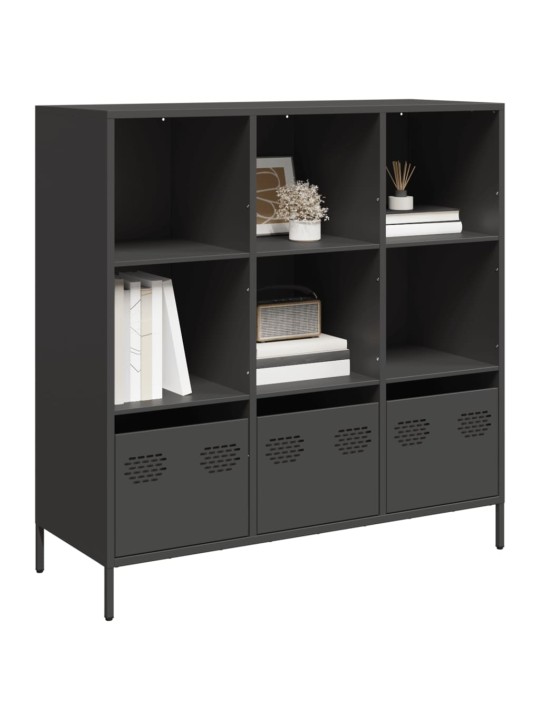 Highboard musta 101,5x39x103,5 cm teräs
