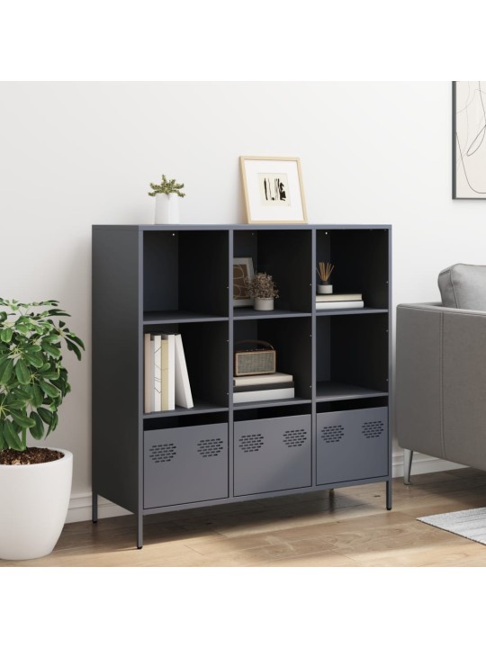 Highboard antrasiitti 101,5x39x103,5 cm teräs