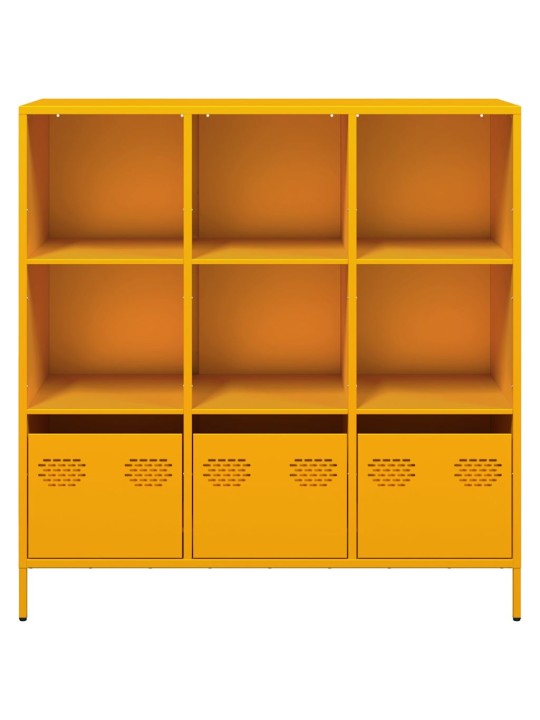 Highboard sinapinkeltainen 101,5x39x103,5 cm teräs