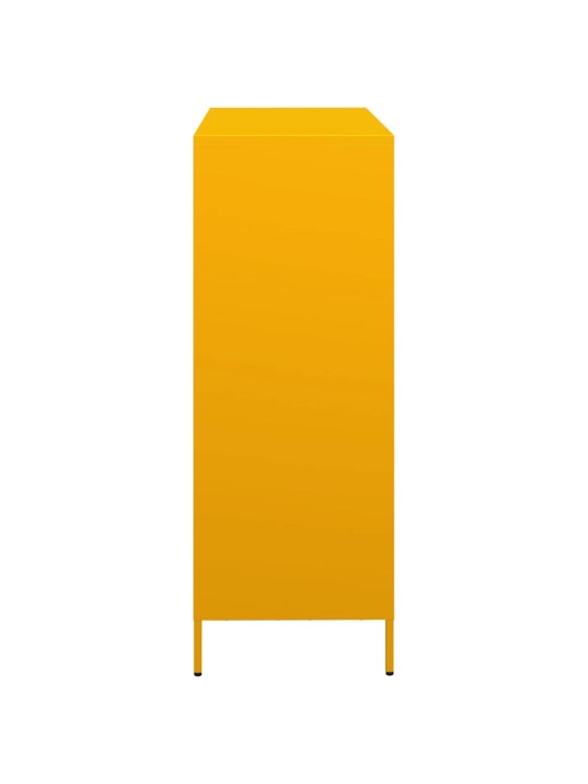Highboard sinapinkeltainen 101,5x39x103,5 cm teräs