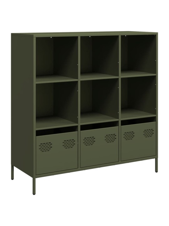 Highboard oliivinvihreä 101,5x39x103,5 cm teräs