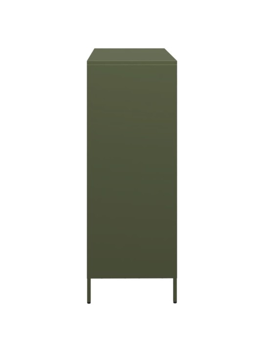 Highboard oliivinvihreä 101,5x39x103,5 cm teräs