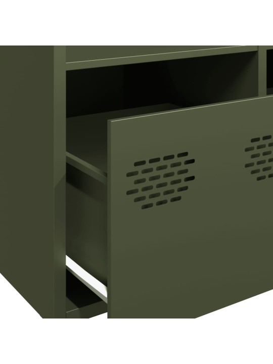 Highboard oliivinvihreä 101,5x39x103,5 cm teräs