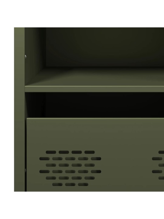 Highboard oliivinvihreä 101,5x39x103,5 cm teräs