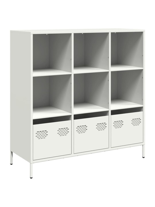 Highboard valkoinen 101,5x39x103,5 cm teräs