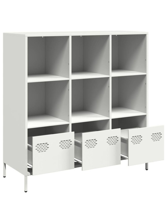Highboard valkoinen 101,5x39x103,5 cm teräs