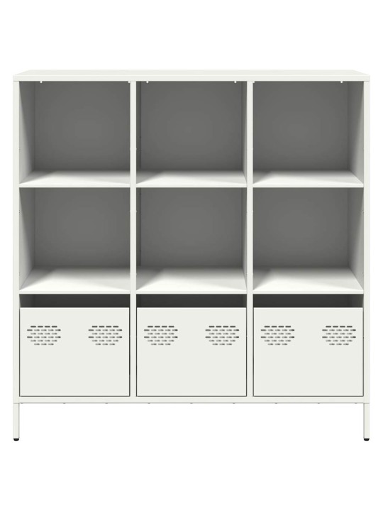 Highboard valkoinen 101,5x39x103,5 cm teräs