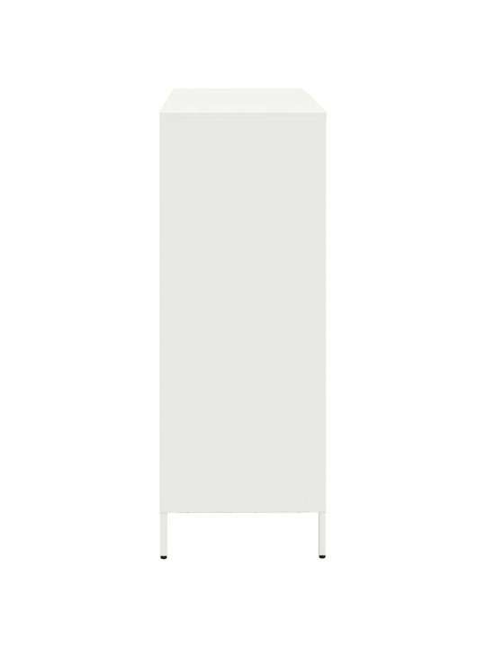 Highboard valkoinen 101,5x39x103,5 cm teräs