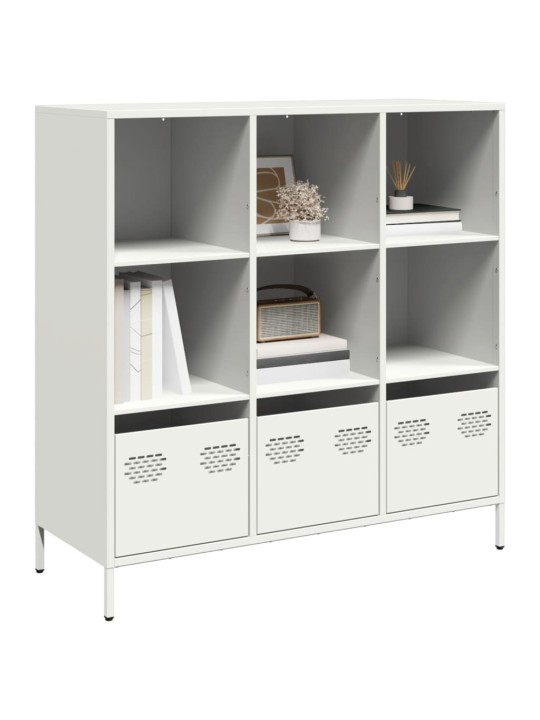 Highboard valkoinen 101,5x39x103,5 cm teräs
