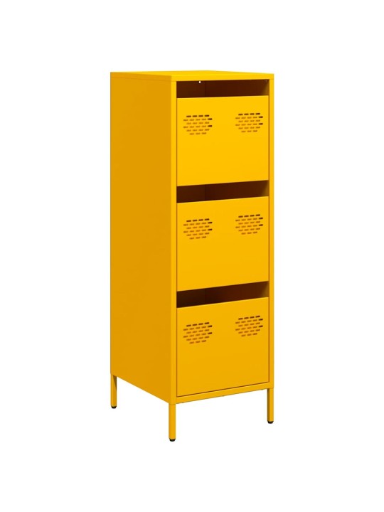 Highboard sinapinkeltainen 39x35x103,5 cm teräs