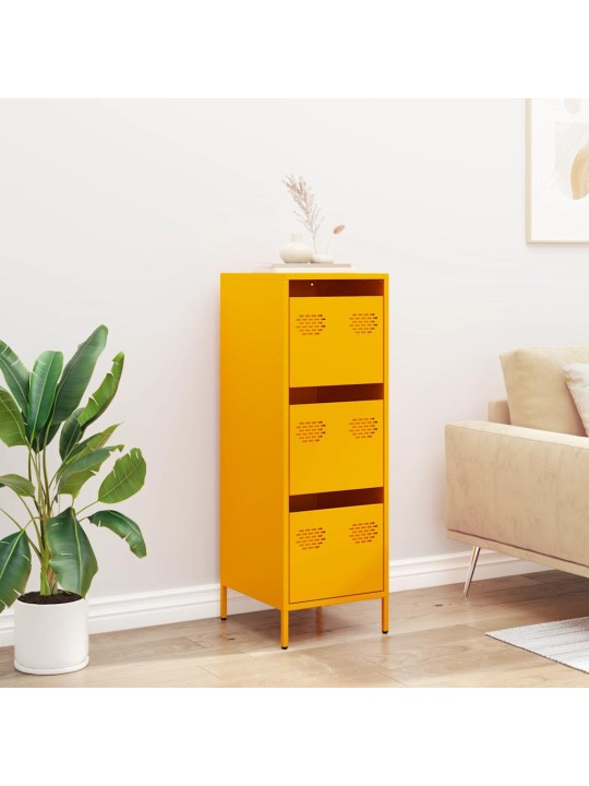 Highboard sinapinkeltainen 39x35x103,5 cm teräs