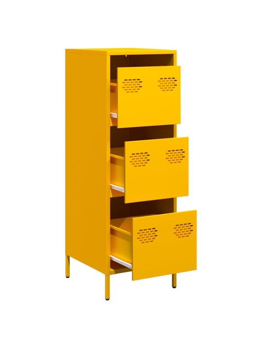 Highboard sinapinkeltainen 39x35x103,5 cm teräs