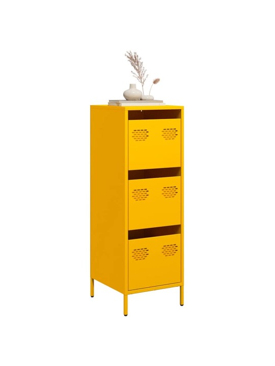 Highboard sinapinkeltainen 39x35x103,5 cm teräs