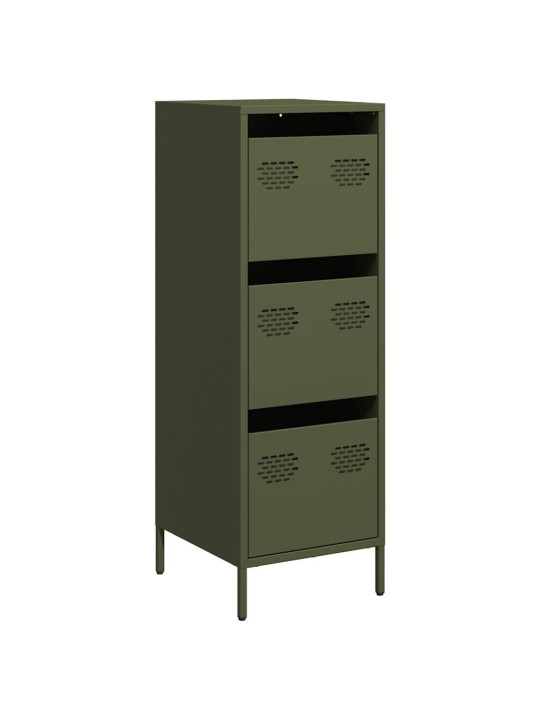 Highboard oliivinvihreä 39x35x103,5 cm teräs