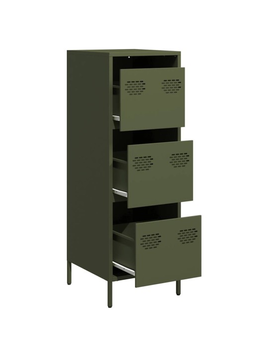 Highboard oliivinvihreä 39x35x103,5 cm teräs
