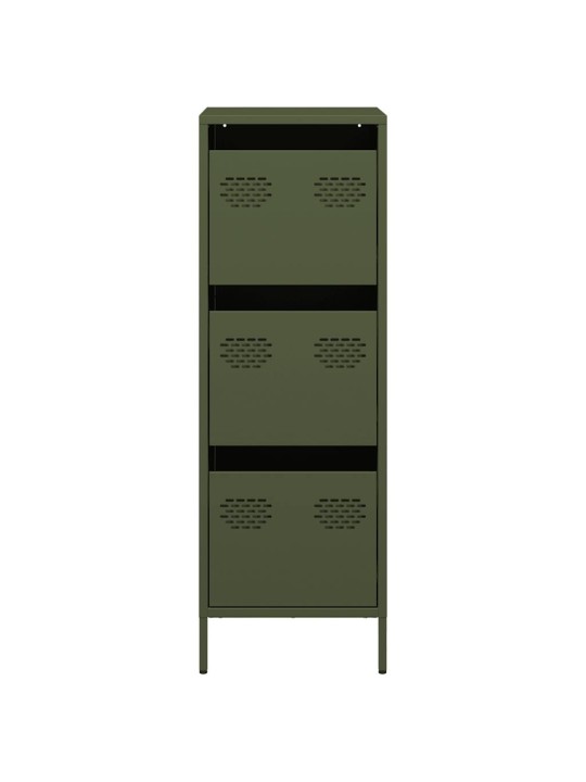 Highboard oliivinvihreä 39x35x103,5 cm teräs
