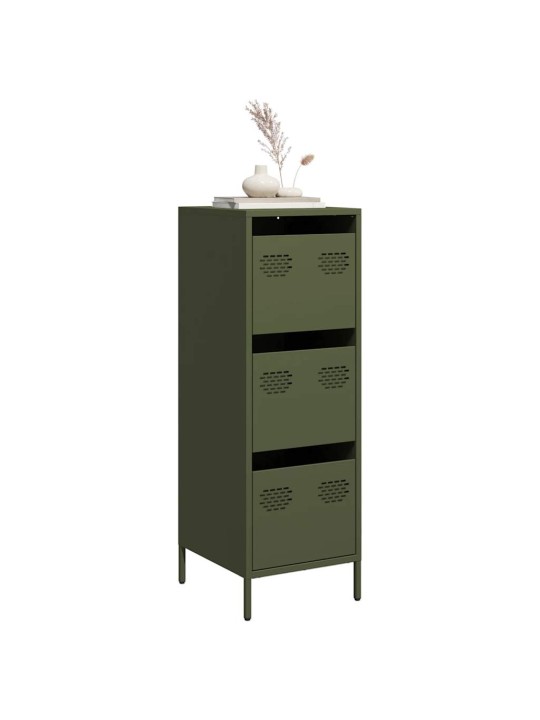Highboard oliivinvihreä 39x35x103,5 cm teräs
