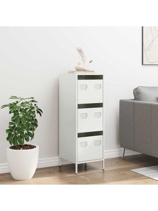 Highboard valkoinen 39x35x103,5 cm teräs