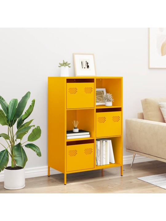 Highboard sinapinkeltainen 68x39x103,5 cm teräs